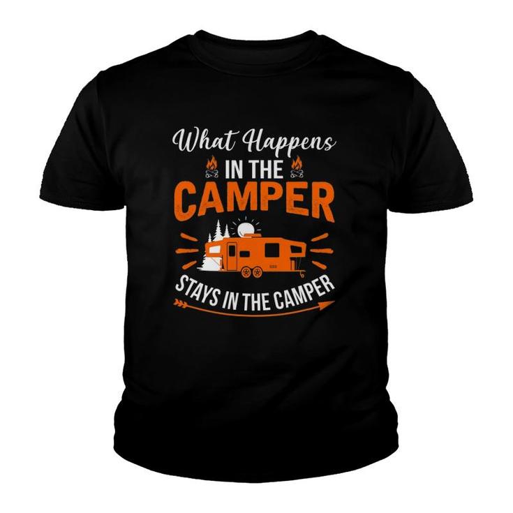 What Happens In The Camper Stays In The Camper Camp Youth T-shirt