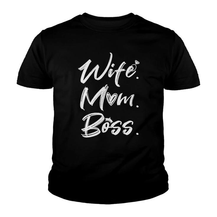 Wife Mom Boss Basic Youth T-shirt