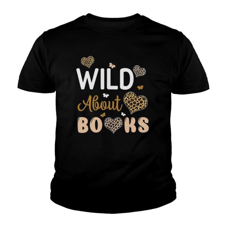 Wild About Books Leopard I Love Reading Book Lover Youth T-shirt