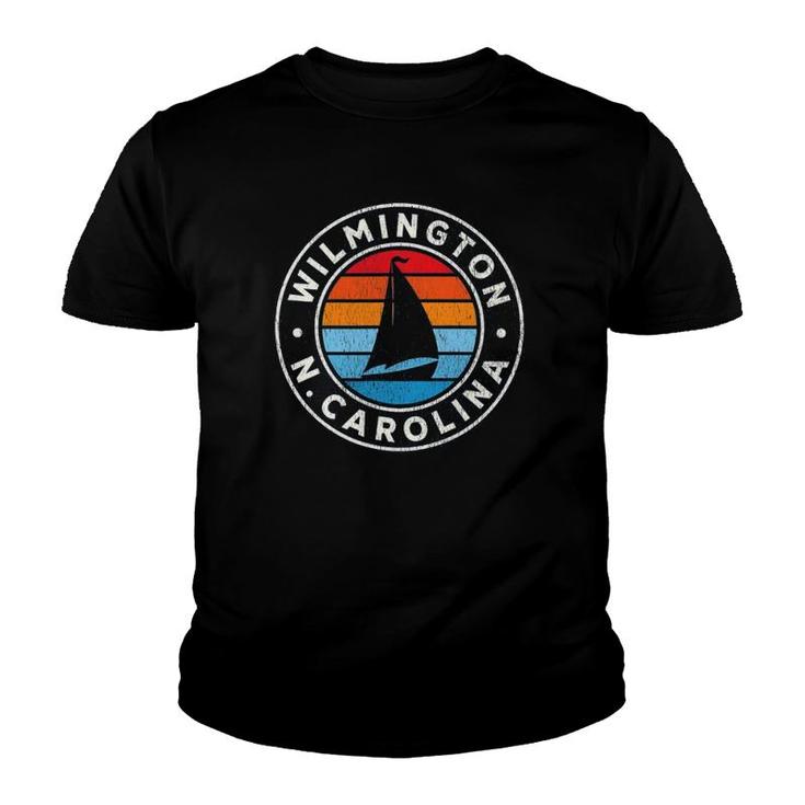 Wilmington North Carolina Nc Vintage Sailboat Retro 70S Youth T-shirt