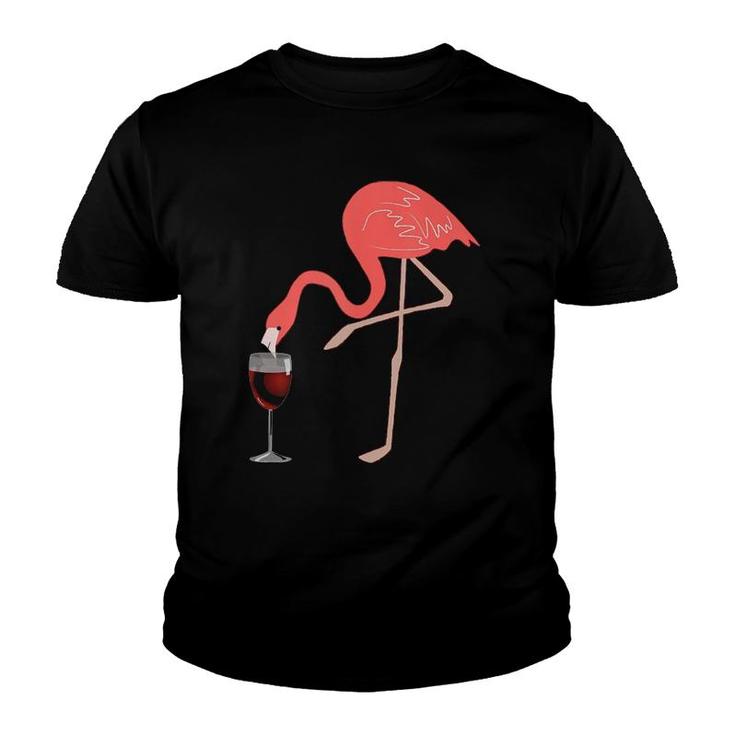 Wine Lover's Pink Flamingo Fun Party Gift Tank Top Youth T-shirt