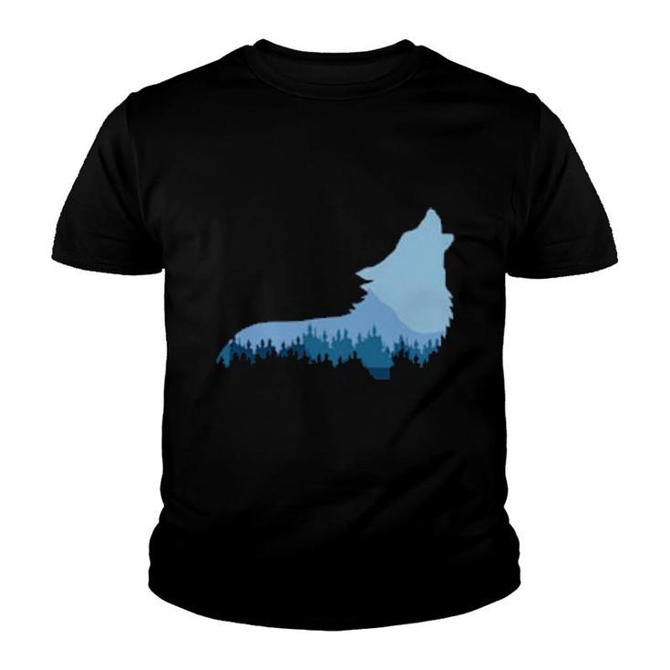 Wolf Double Exposure Youth T-shirt