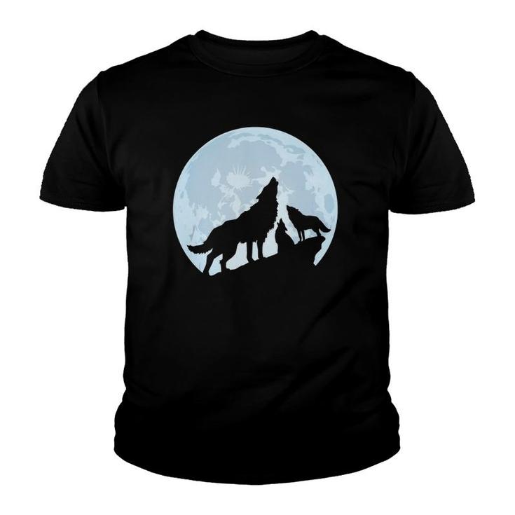 Wolf Howling At The Moon S Three Wolves Tee  Tank Top Youth T-shirt