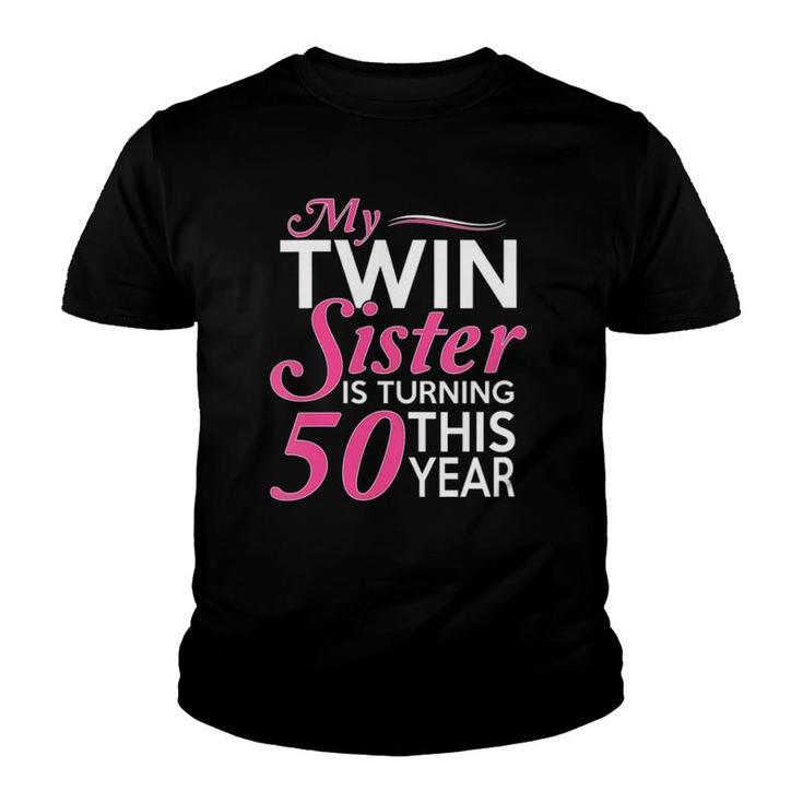 Womens 50Th Birthday Gifts For Twin Sisters Funny Birth Year V-Neck Youth T-shirt