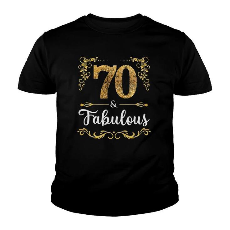 Womens 70Th Birthday Sweet Gift Women Fabulous Since 1952 Years Old Youth T-shirt