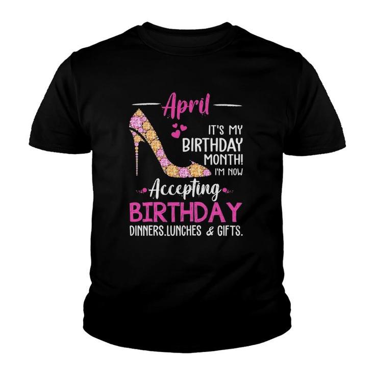 Womens April It's My Birthday Monthwomen Mom Wife Gifts Youth T-shirt