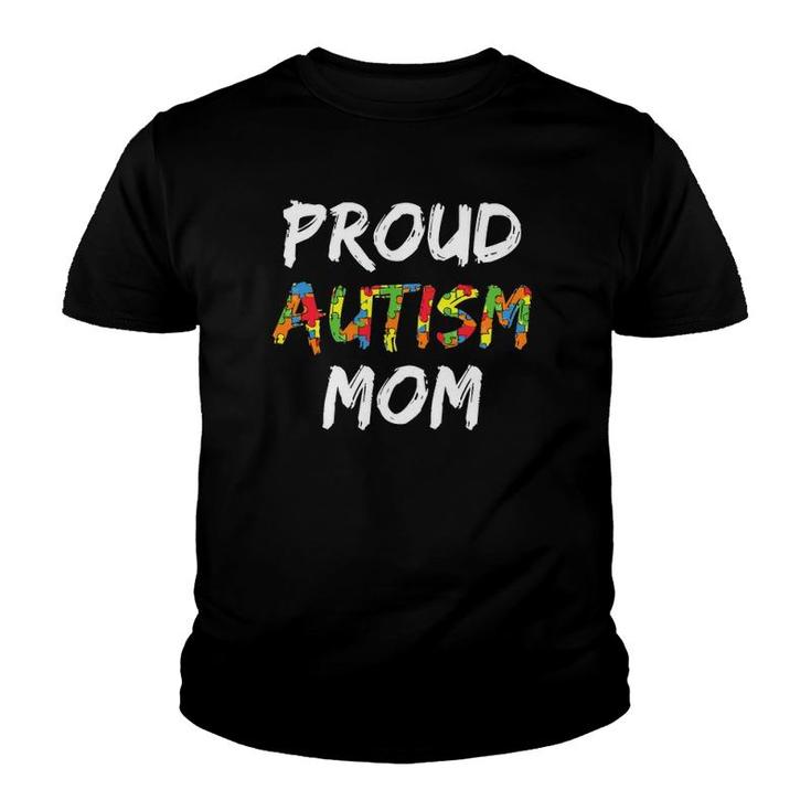 Womens Autism Awareness Clothes Proud Autism Mom Youth T-shirt