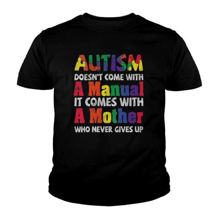Womens Autism Awareness Proud Mom Mother Autistic Kids Awareness V-Neck Youth T-shirt