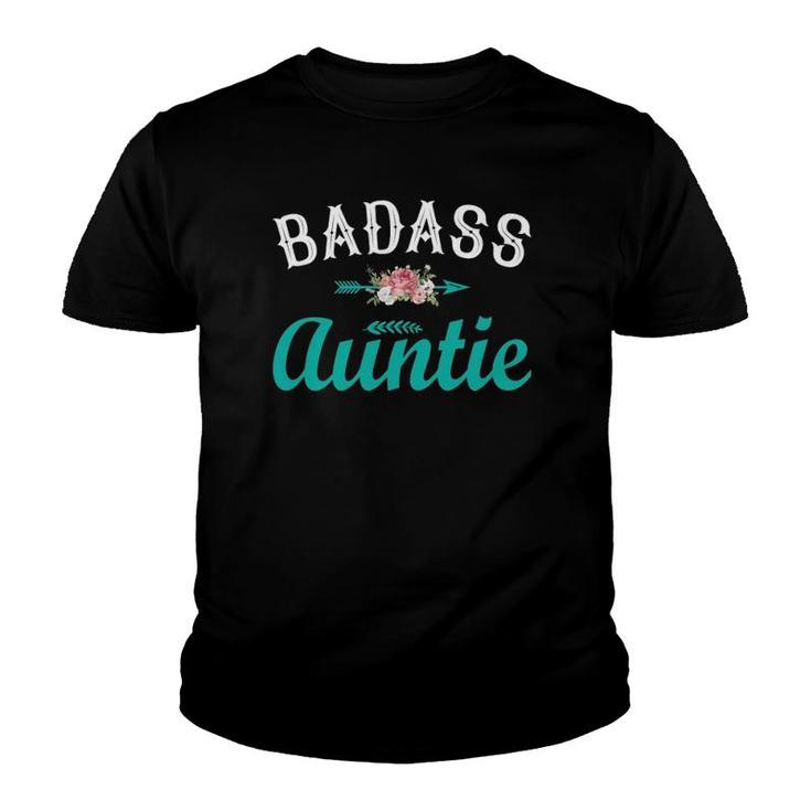 Womens Badass Auntie Funny Mother's Day Tee Soon To Be Auntie Youth T-shirt