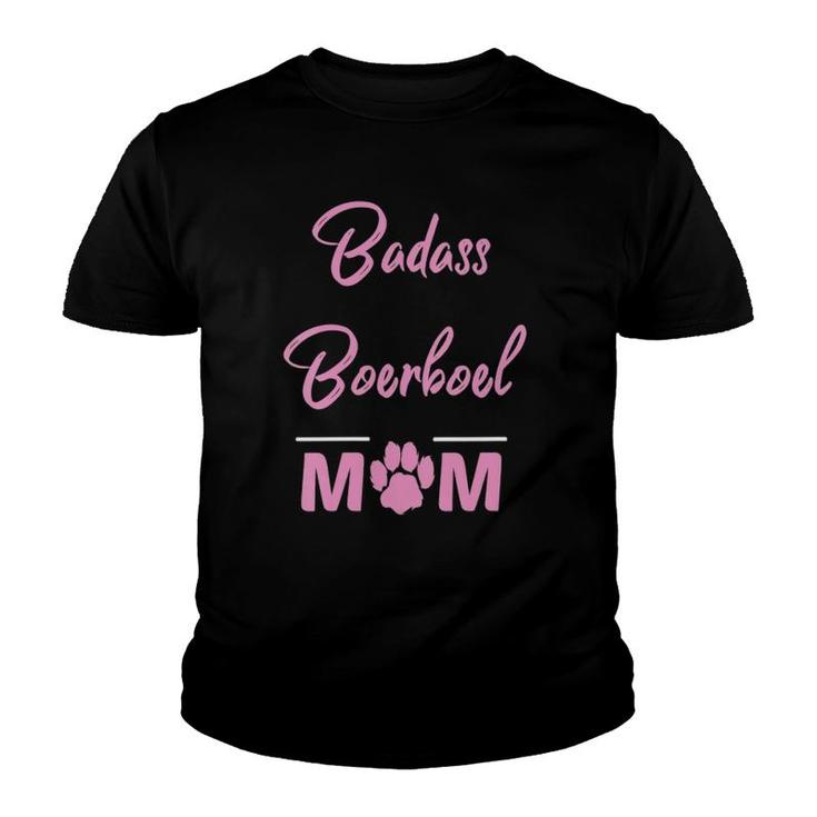 Womens Badass Boerboel Mom Funny Dog Lover V-Neck Youth T-shirt