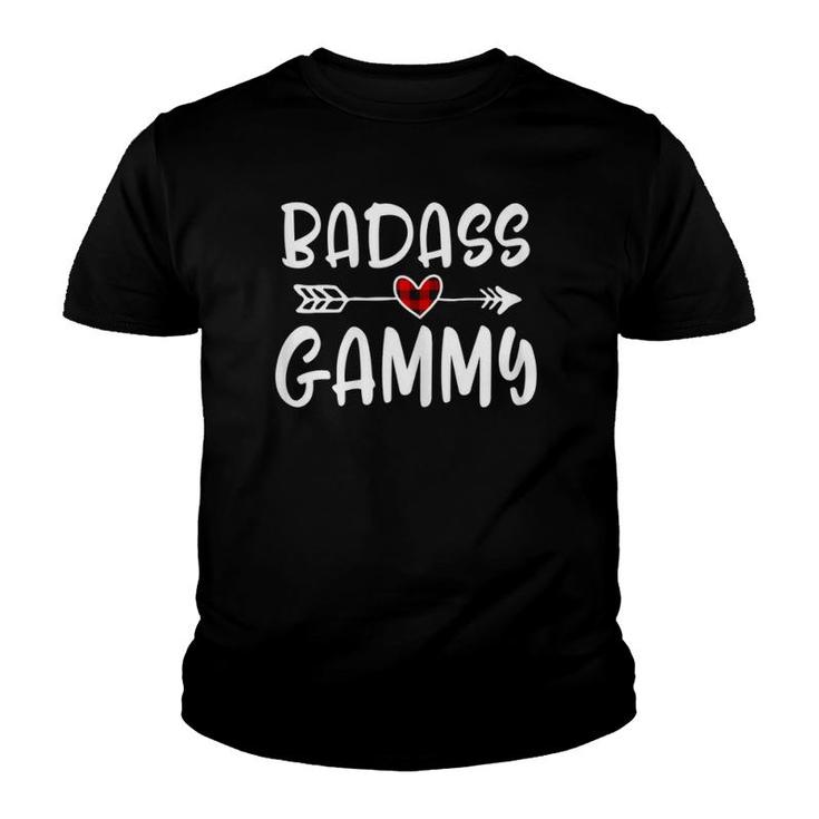 Womens Badass Gammy Mothers Day Buffalo Plaid Grandmother Grandma Youth T-shirt