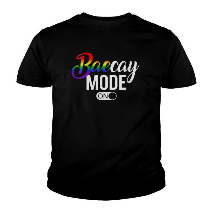 Womens Baecay Mode Lgbtq Gay Pride Rainbow Couples Vacation Gift V-Neck Youth T-shirt
