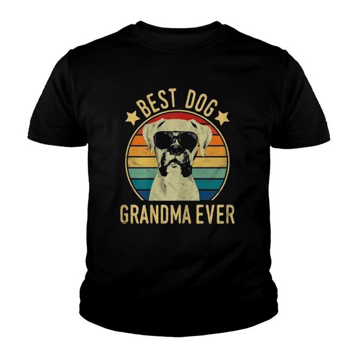 Womens Best Dog Grandma Ever Boxer Mother's Day Youth T-shirt
