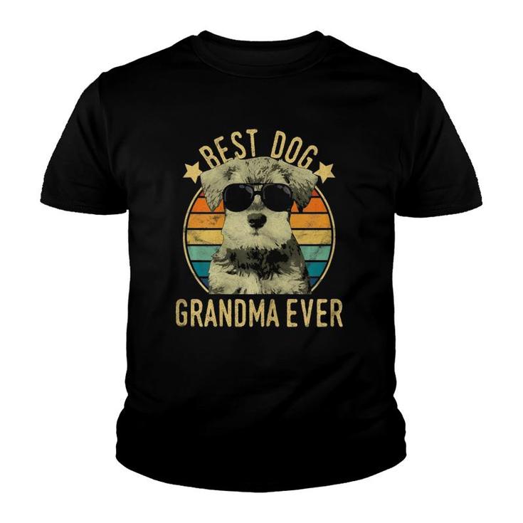 Womens Best Dog Grandma Ever Miniature Schnauzer Mother's Day Youth T-shirt