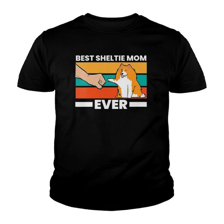 Womens Best Sheltie Mom Ever Dog Sheepdog Mama Shetland Sheepdogs V-Neck Youth T-shirt