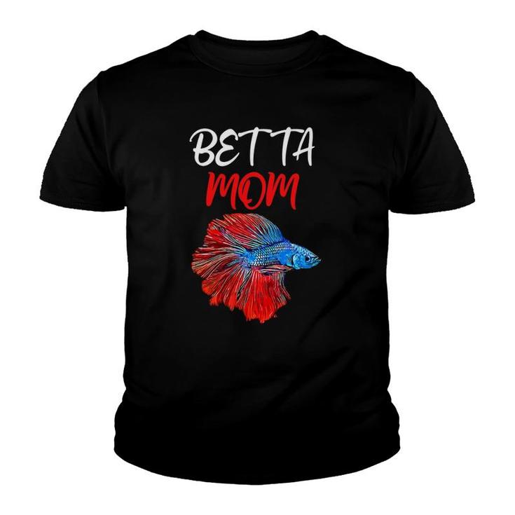 Womens Betta Mom Betta Fish Graphic Youth T-shirt