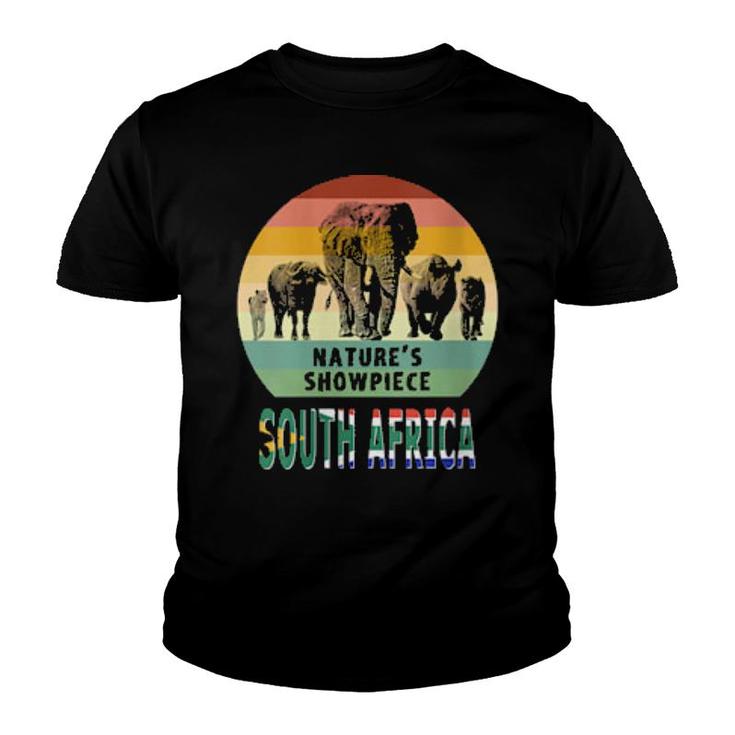 Womens Big 5 Nature's Showpiece South Africa Vintage Retro Sunset  Youth T-shirt