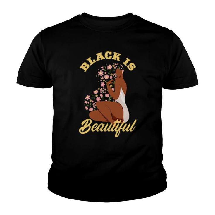 Womens Black Is Beautiful Melanin Queen Afro American  Youth T-shirt