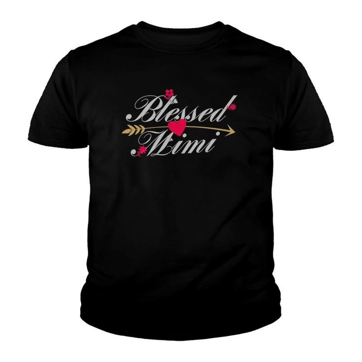 Womens Blessed Mimi Mother's Day Grandma Birthday Gift Youth T-shirt
