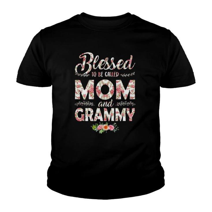 Womens Blessed To Be Called Mom And Grammy Funny Mother's Day Youth T-shirt