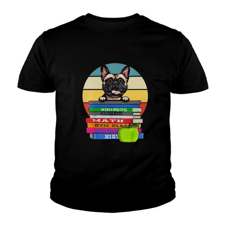 Womens Books Dog Book Lover V Neck Youth T-shirt