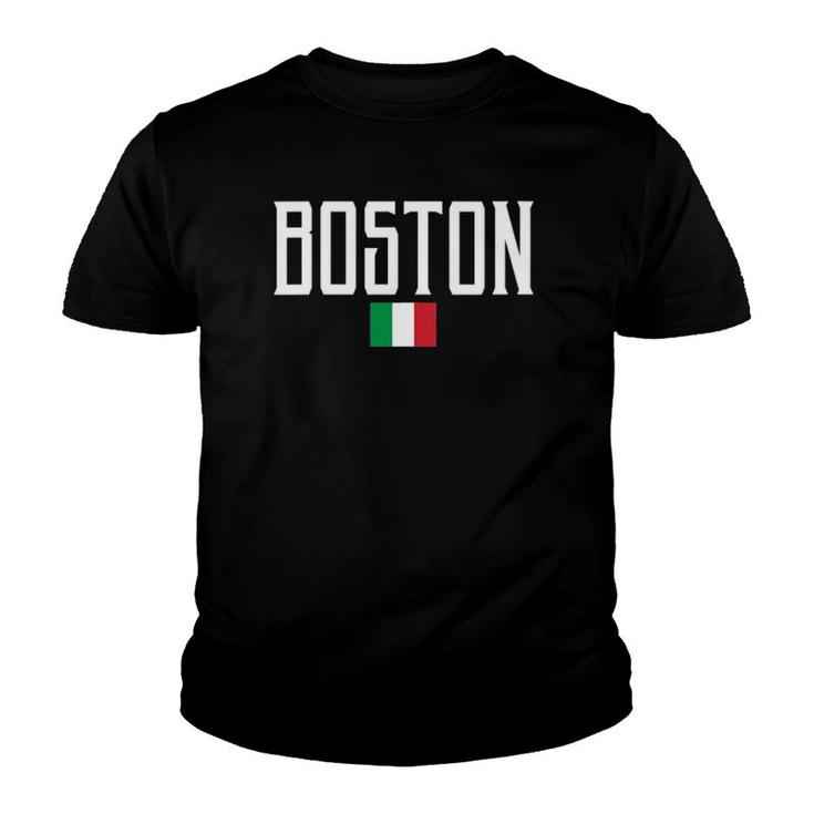 Womens Boston Italy Flag Vintage White Text  Youth T-shirt