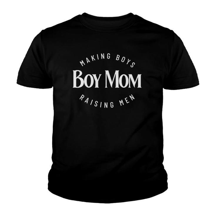 Womens Boy Mom Making Boys Raising Men V-Neck Youth T-shirt