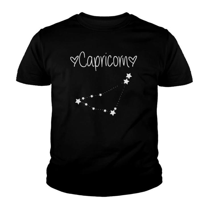 Womens Capricorn Zodiac Sign Horoscope December January Birthday  Youth T-shirt