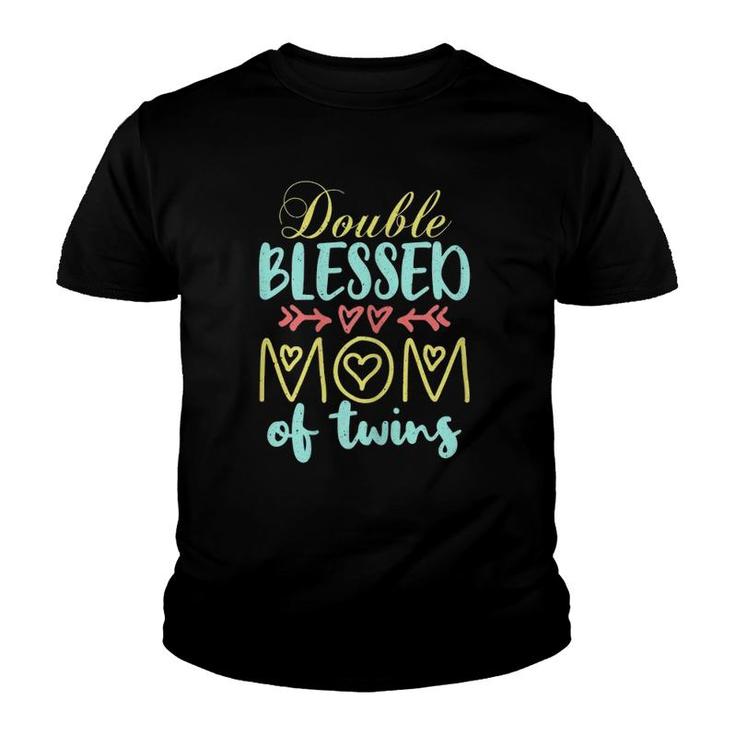 Womens Double Blessed Mom Of Twins Perfect Mother's Day Youth T-shirt