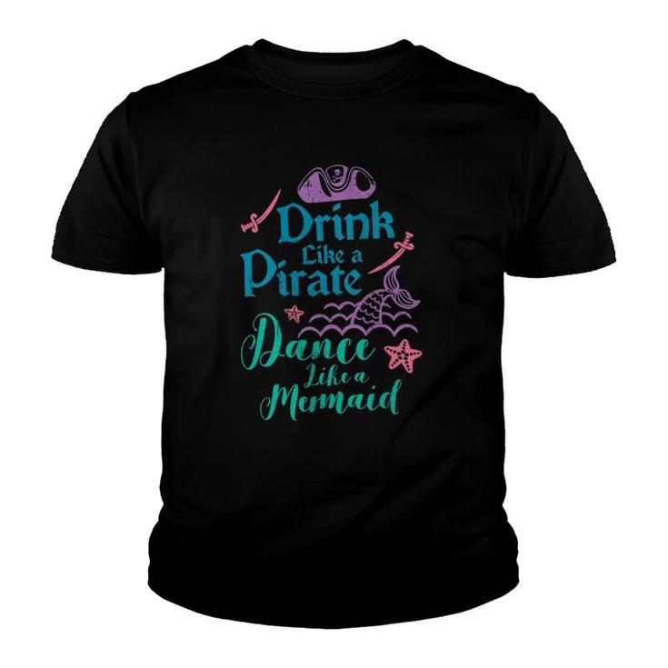 Womens Drink Like A Pirate Dance Like A Mermaid Summer Cruise Tank Top Youth T-shirt