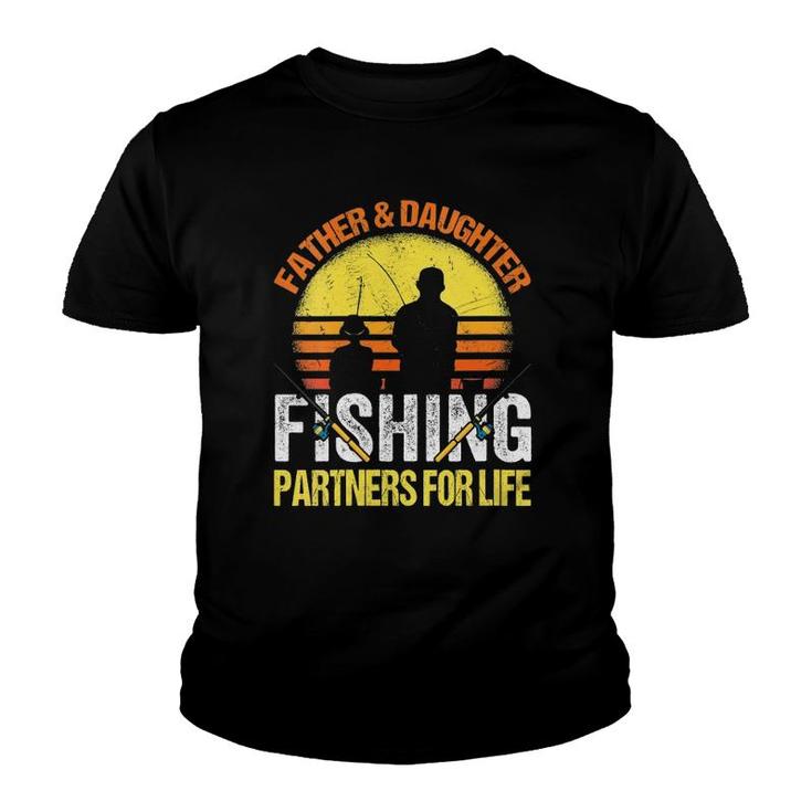 Womens Fisherman Dad And Daughter Fishing Partners For Life V Neck Youth T-shirt