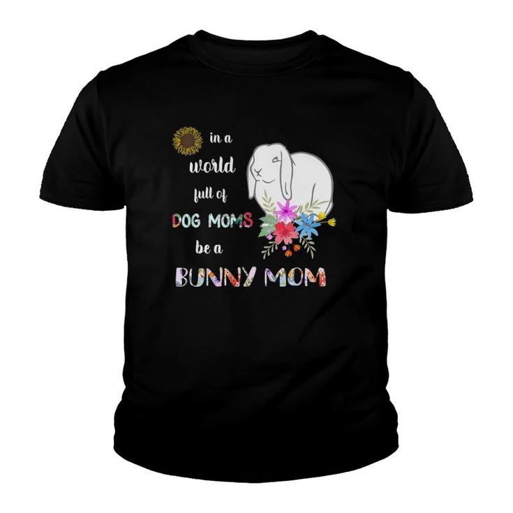 Womens Funny Be A Mini Lop Bunny Rabbit Mom V-Neck Youth T-shirt