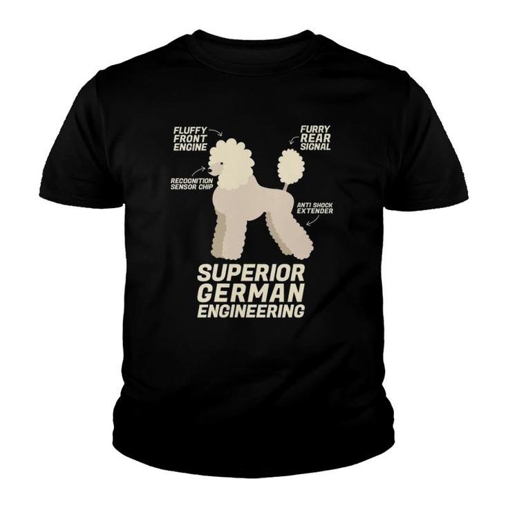 Womens Funny Poodle Dog Love Superior German Engineering Gift Youth T-shirt