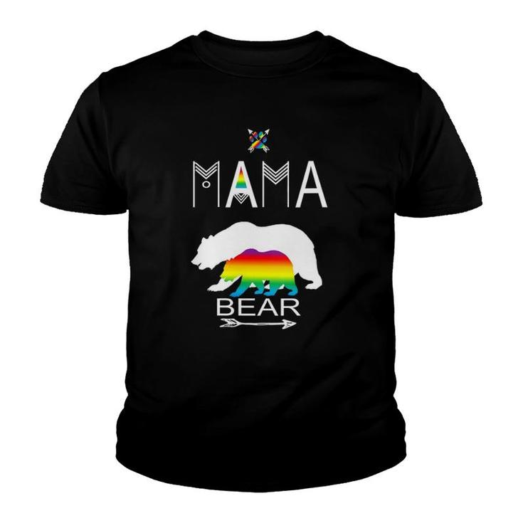 Womens Gay Pride Mama Bear For Moms Of A Gay Child Cool Gift  Youth T-shirt