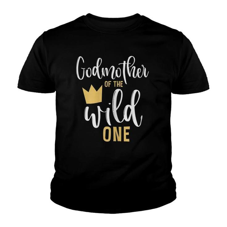 Womens Godmother Of The Wild One Godson 1St Birthday First Thing Youth T-shirt