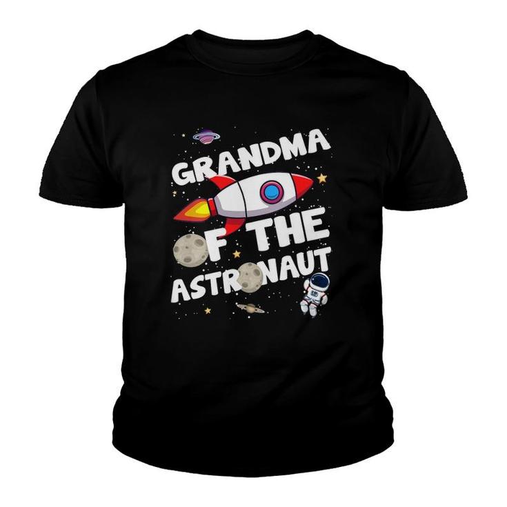 Womens Grandma Of The Astronaut Space Theme Birthday Party Gram V-Neck Youth T-shirt