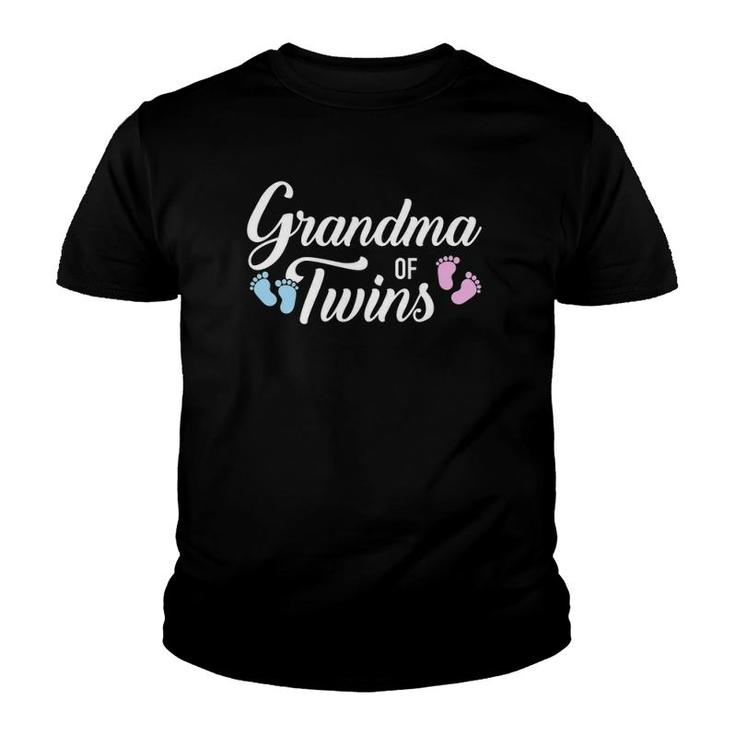 Womens Grandma Of Twins V-Neck Youth T-shirt