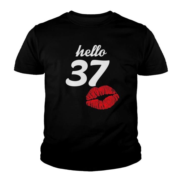 Womens Hello 37 Years Old Gifts For Women's 37Th Birthday Gifts Youth T-shirt