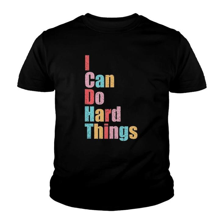 Womens I Can Do Hard Things Vest Workout Summer Casual  Youth T-shirt