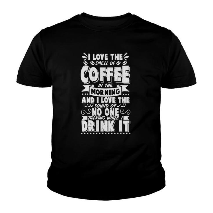 Womens I Love The Smell Of Coffee V-Neck Youth T-shirt