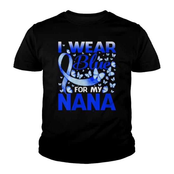 Womens I Wear Bule For My Nana Alopecia Awareness  Youth T-shirt