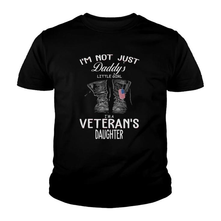 Womens I'm Not Just Daddy's Little Girl I'm Veteran's Daughter V-Neck Youth T-shirt