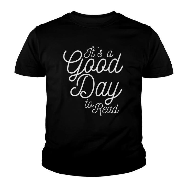 Womens It's A Good Day To Read Reading Themed Matching Icons Slogan V-Neck Youth T-shirt