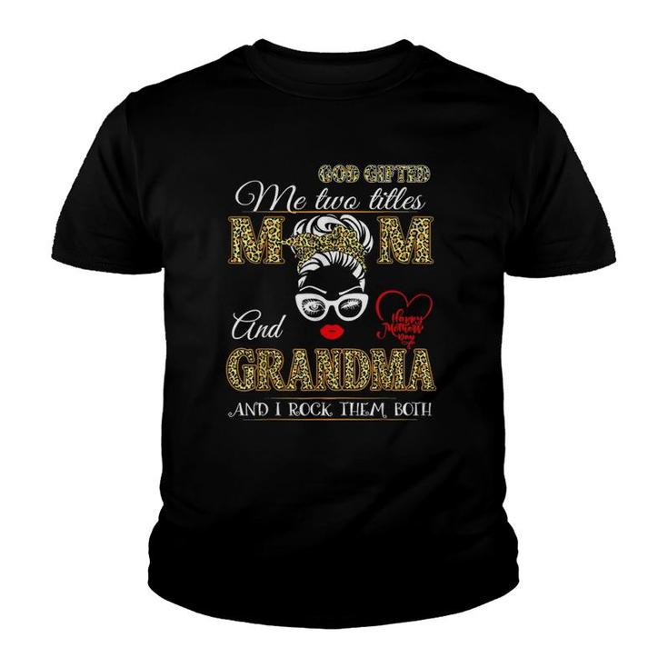 Womens Leopard Graphic Mom Grandma Mother's Day Plus Size Youth T-shirt