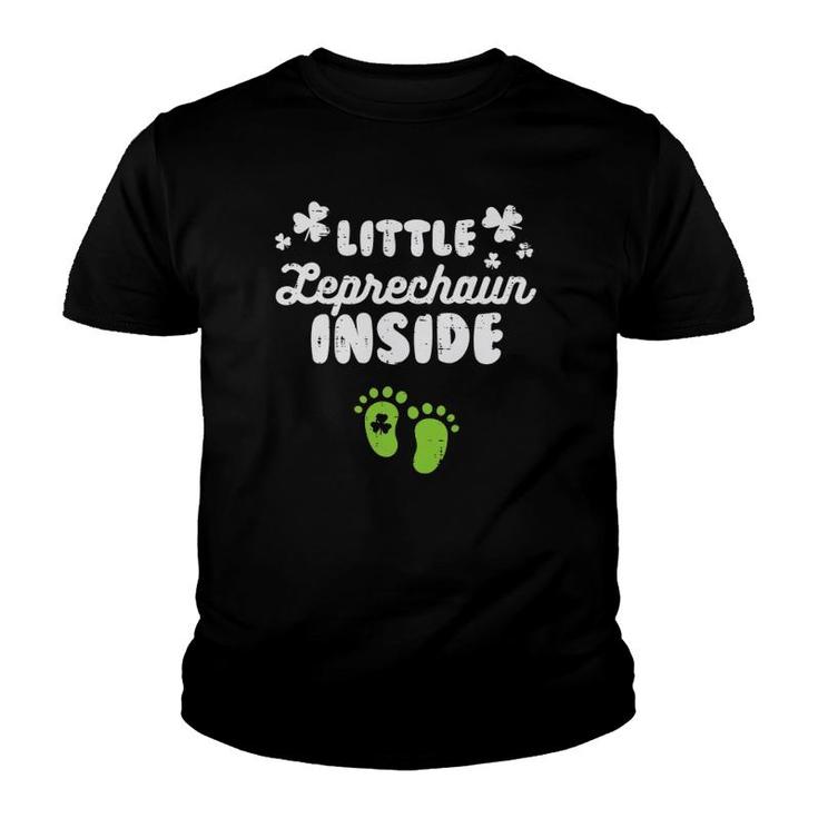 Womens Leprechaun Inside Patrick's Day Pregnancy Announcement Gift Youth T-shirt