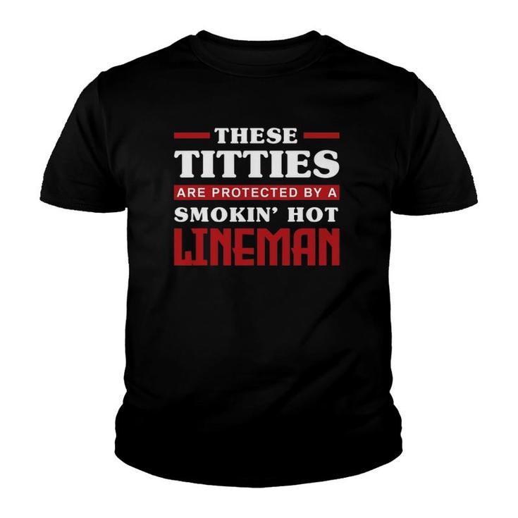 Womens Lineman Wives Lineworker Funny Lineman Wife Youth T-shirt