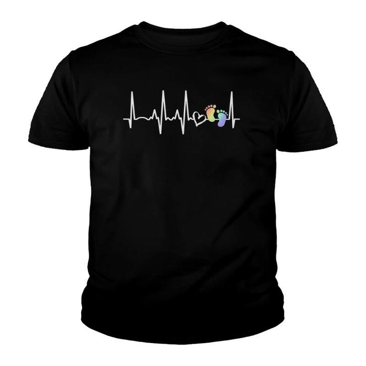 Womens Love Midwifery Ekg Heartbeat Line- Midwife - L And D Nurse Youth T-shirt
