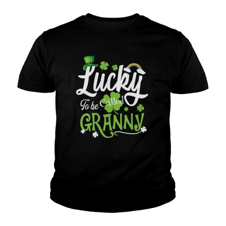 Womens Lucky To Be Called Granny Shamrock St Patrick's Day Gift V-Neck Youth T-shirt