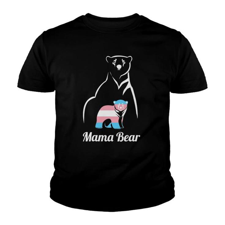 Womens Mama Bear Lgbtq Transgender Child Gift Trans Pride Youth T-shirt