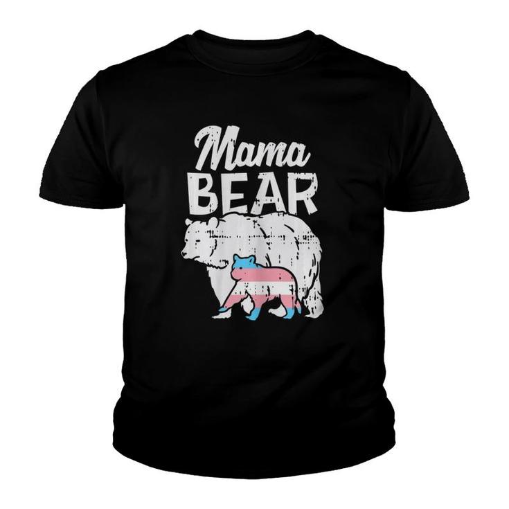 Womens Mama Bear Transgender Trans Pride Flag Transexual Lgbt Gift Youth T-shirt